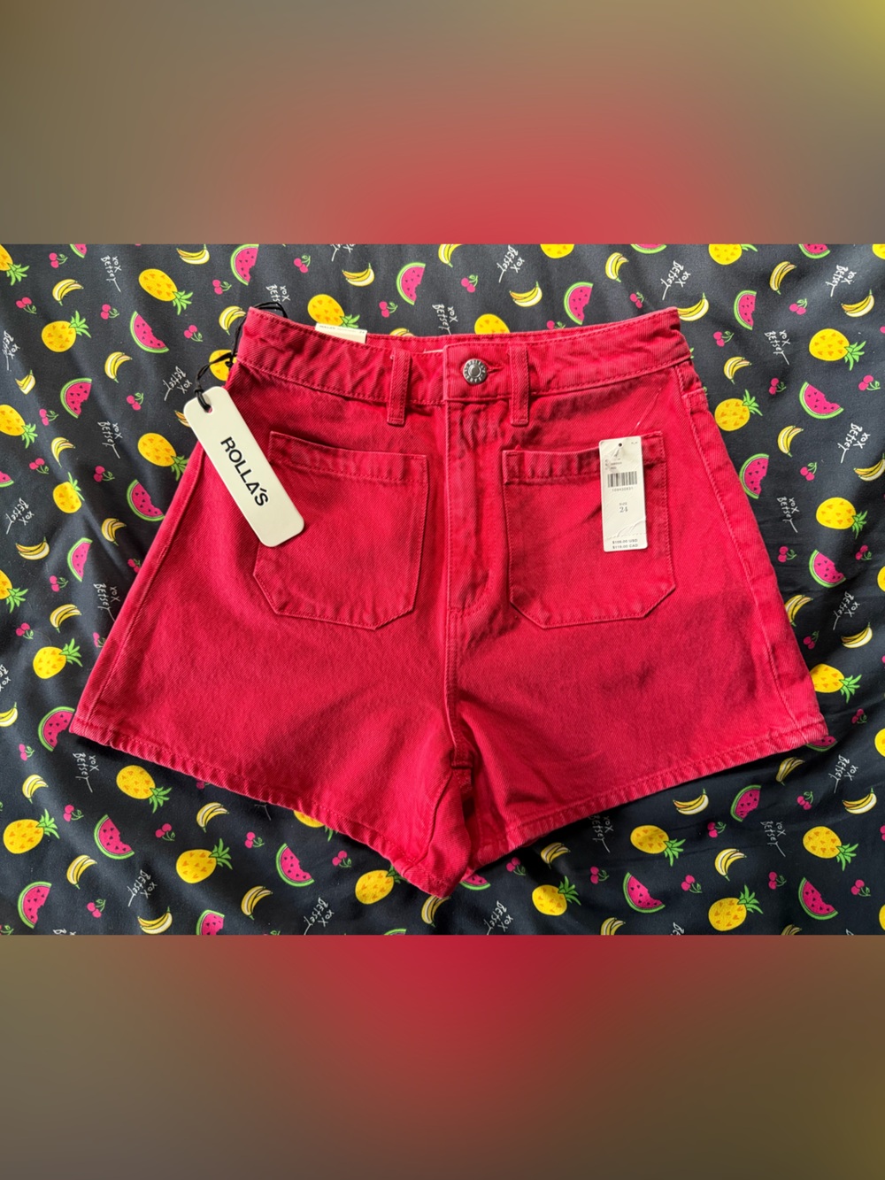 ROLLA'S Bright Red High Waist Denim Mirage Short sold out at Anthropologie